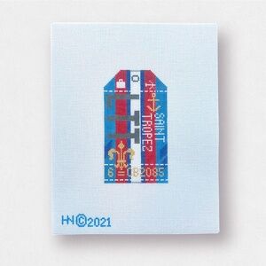 Saint Tropez Travel Tag Needlepoint Canvas - 18 mesh